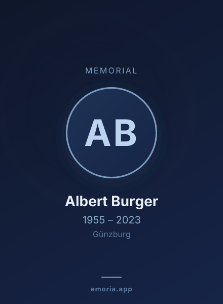 Memorial portrait of Albert Burger