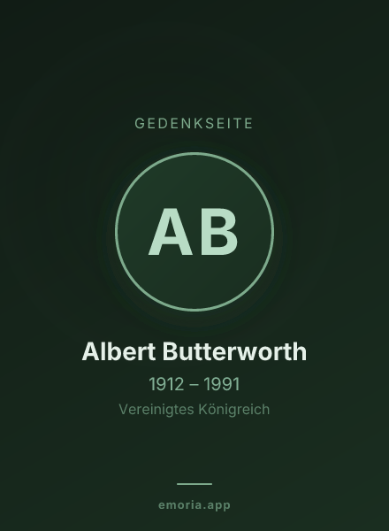 Gedenkportrait von Albert Butterworth