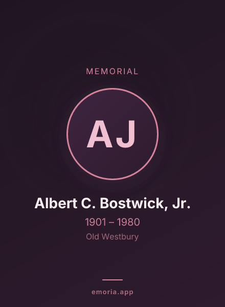 Memorial portrait of Albert C. Bostwick, Jr.