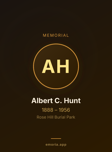 Memorial portrait of Albert C. Hunt