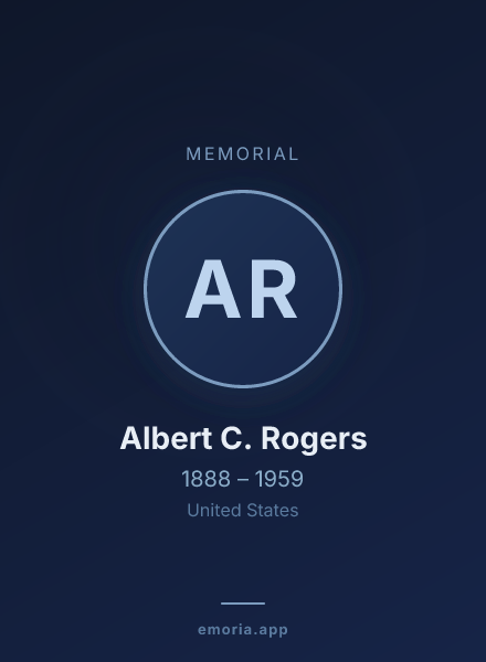 Memorial portrait of Albert C. Rogers