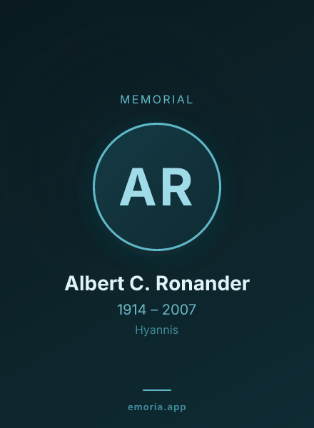 Memorial portrait of Albert C. Ronander