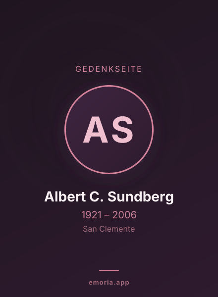 Gedenkportrait von Albert C. Sundberg