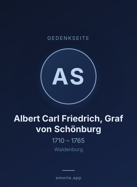 Gedenkportrait von Albert Carl Friedrich, Graf von Schönburg
