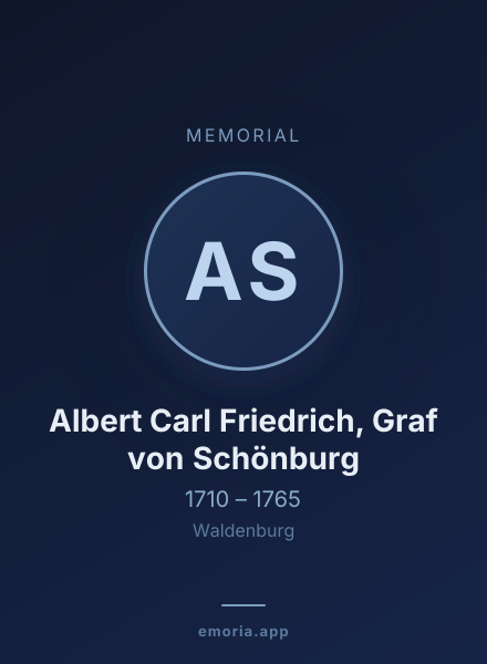 Memorial portrait of Albert Carl Friedrich, Graf von Schönburg