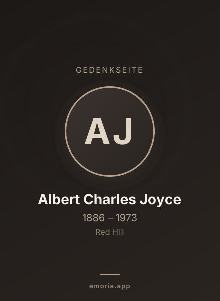 Gedenkportrait von Albert Charles Joyce