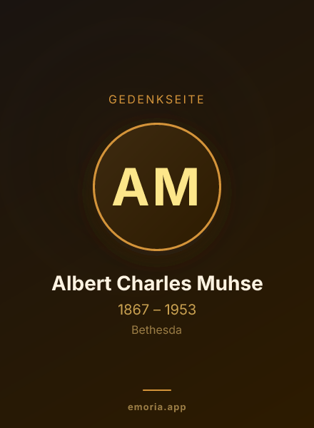 Gedenkportrait von Albert Charles Muhse