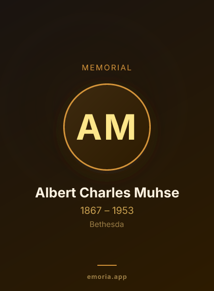 Memorial portrait of Albert Charles Muhse
