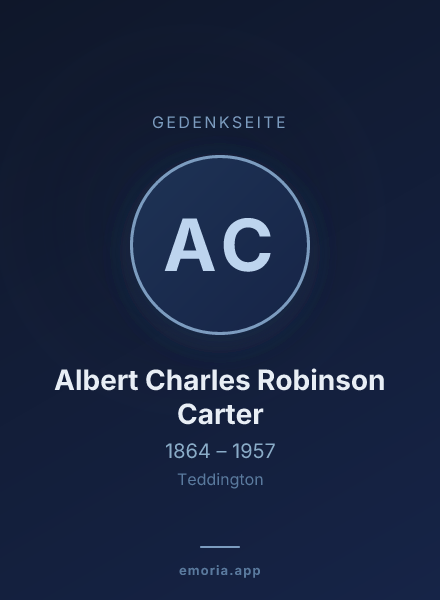 Gedenkportrait von Albert Charles Robinson Carter