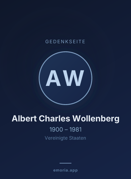 Gedenkportrait von Albert Charles Wollenberg