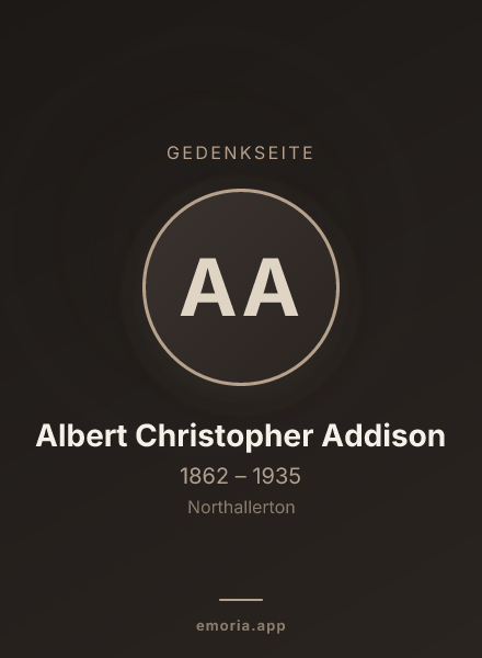 Gedenkportrait von Albert Christopher Addison
