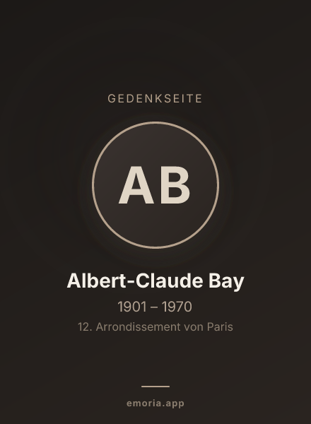 Gedenkportrait von Albert-Claude Bay