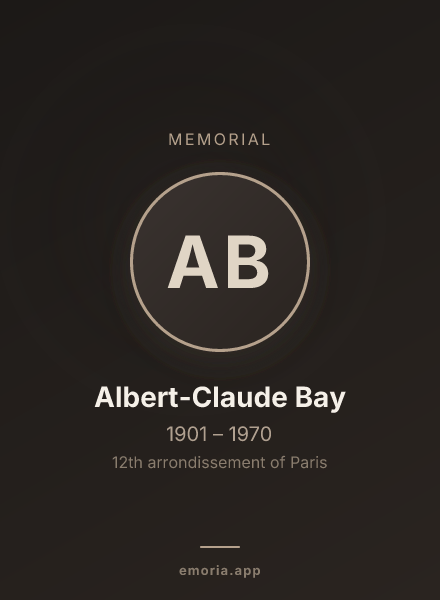 Memorial portrait of Albert-Claude Bay
