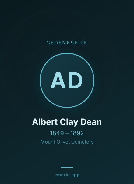 Gedenkportrait von Albert Clay Dean