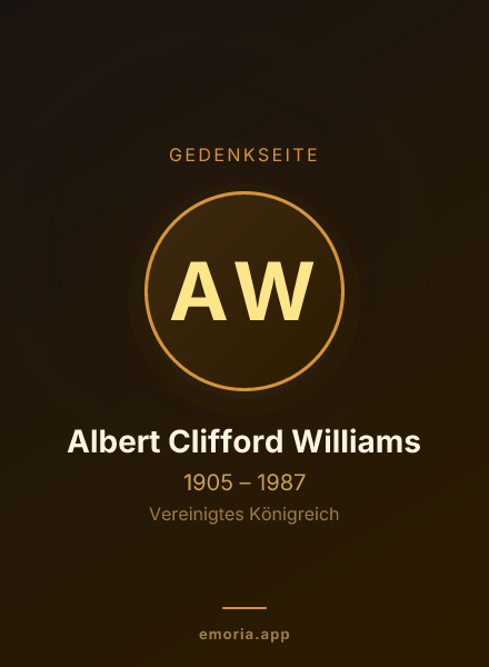 Gedenkportrait von Albert Clifford Williams