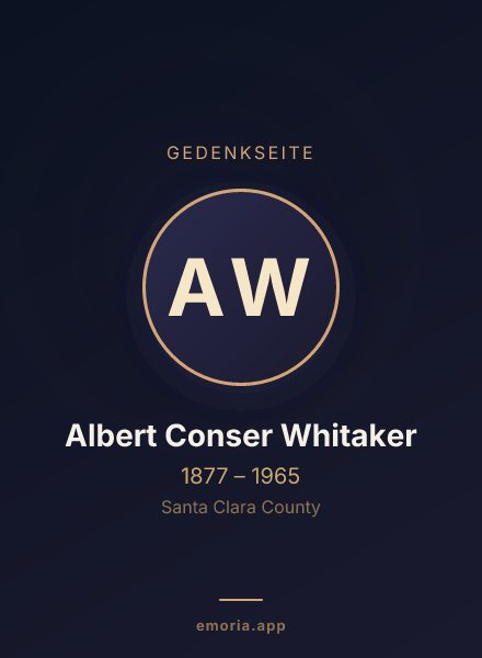 Gedenkportrait von Albert Conser Whitaker