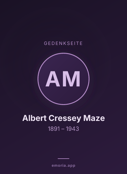 Gedenkportrait von Albert Cressey Maze
