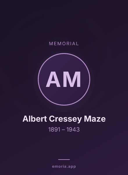 Memorial portrait of Albert Cressey Maze