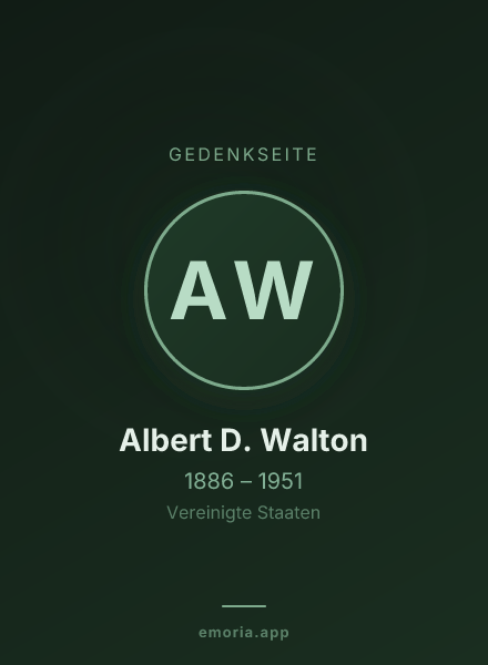 Gedenkportrait von Albert D. Walton