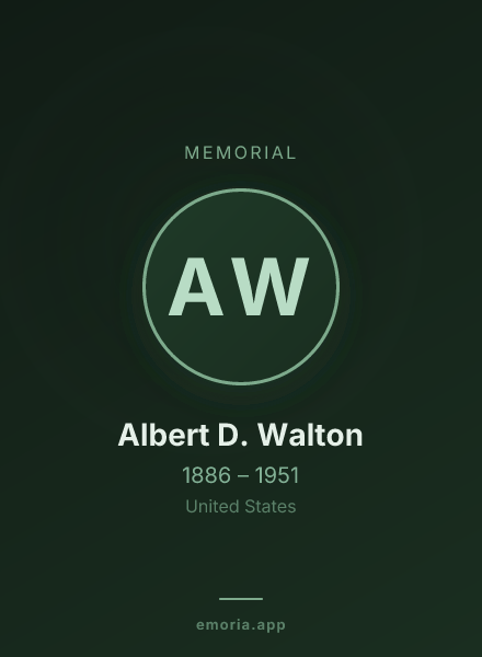 Memorial portrait of Albert D. Walton