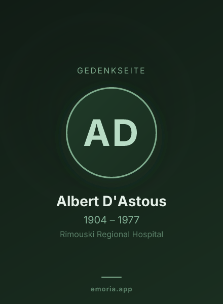 Gedenkportrait von Albert D'Astous