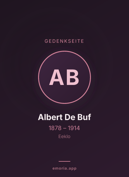 Gedenkportrait von Albert De Buf