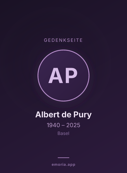 Gedenkportrait von Albert de Pury