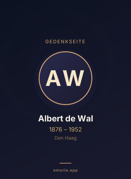 Gedenkportrait von Albert de Wal