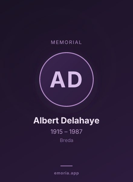 Memorial portrait of Albert Delahaye