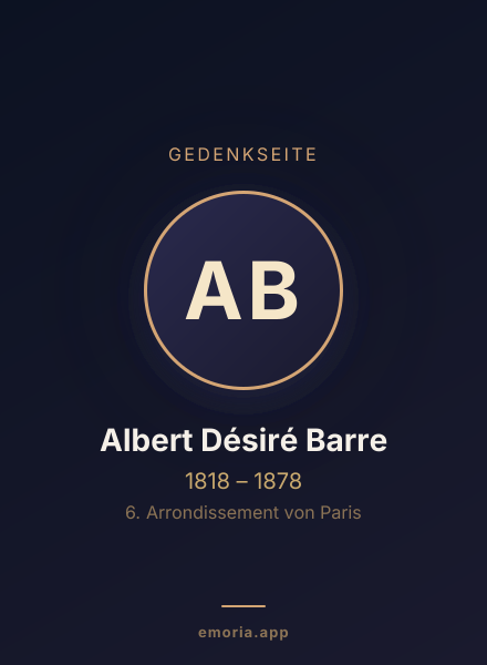 Gedenkportrait von Albert Désiré Barre