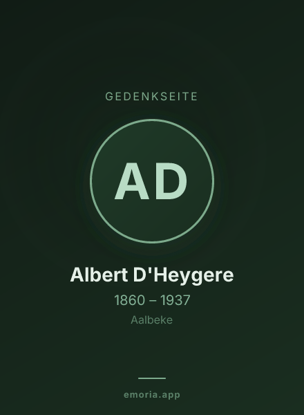 Gedenkportrait von Albert D'Heygere