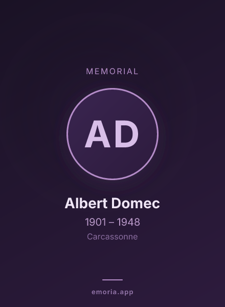 Memorial portrait of Albert Domec
