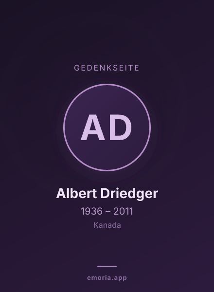 Gedenkportrait von Albert Driedger