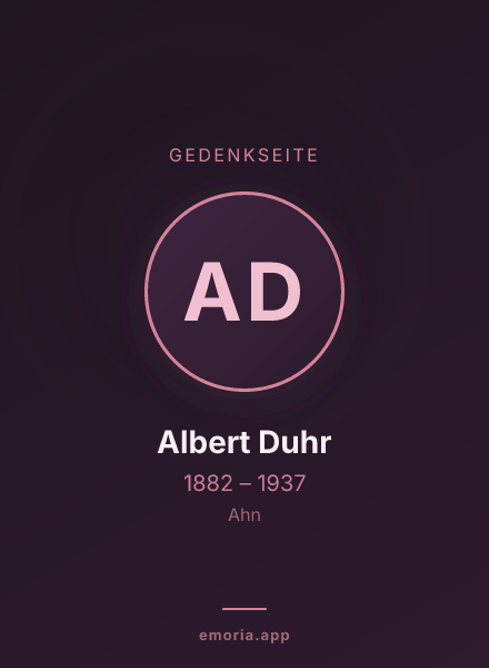Gedenkportrait von Albert Duhr