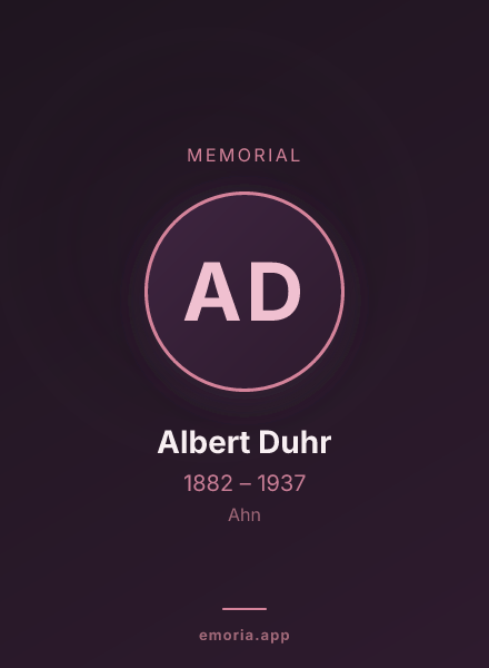 Memorial portrait of Albert Duhr