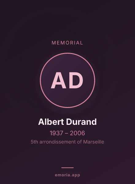 Memorial portrait of Albert Durand