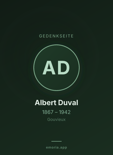 Gedenkportrait von Albert Duval
