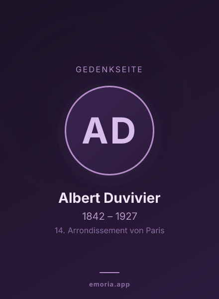 Gedenkportrait von Albert Duvivier