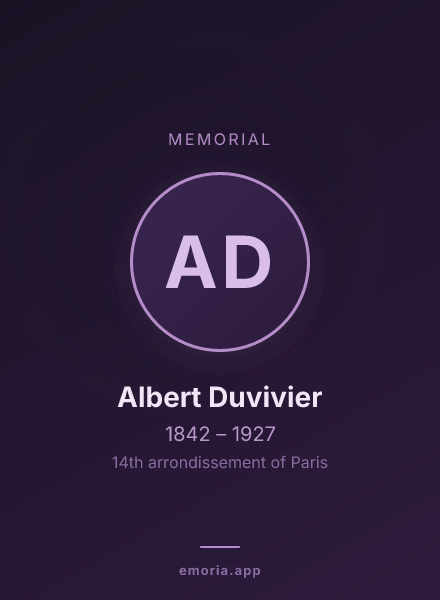 Memorial portrait of Albert Duvivier