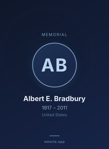 Memorial portrait of Albert E. Bradbury
