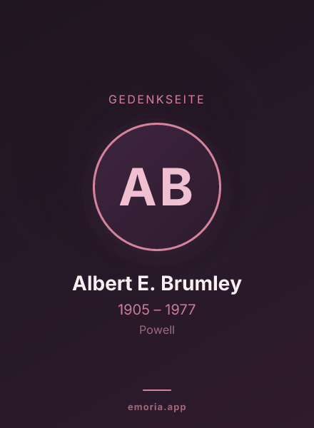 Gedenkportrait von Albert E. Brumley