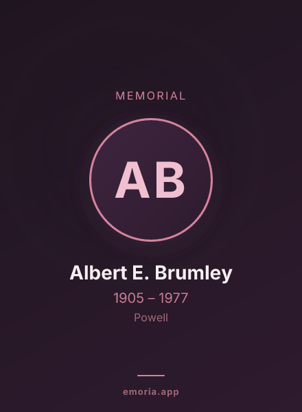 Memorial portrait of Albert E. Brumley