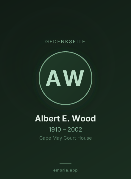 Gedenkportrait von Albert E. Wood
