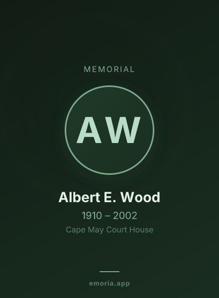 Memorial portrait of Albert E. Wood