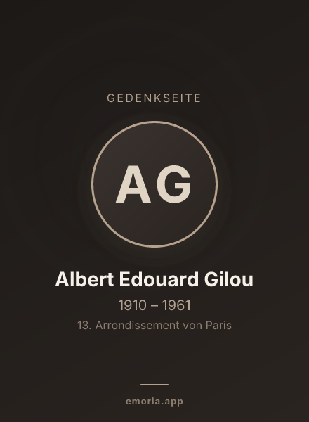 Gedenkportrait von Albert Edouard Gilou