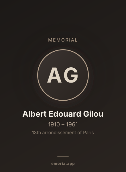 Memorial portrait of Albert Edouard Gilou