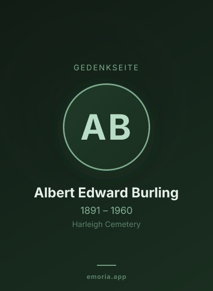 Gedenkportrait von Albert Edward Burling