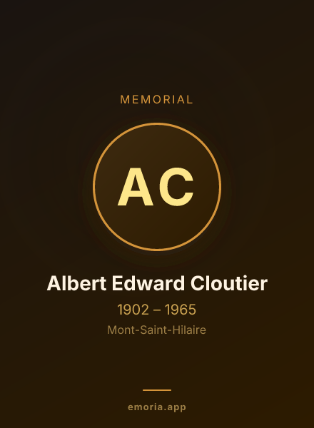 Memorial portrait of Albert Edward Cloutier