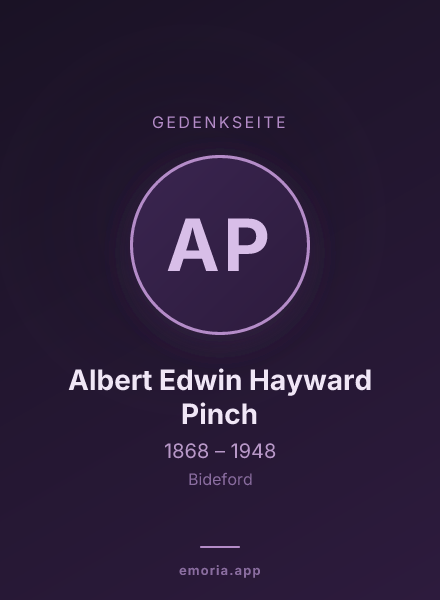 Gedenkportrait von Albert Edwin Hayward Pinch