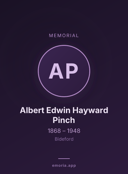 Memorial portrait of Albert Edwin Hayward Pinch